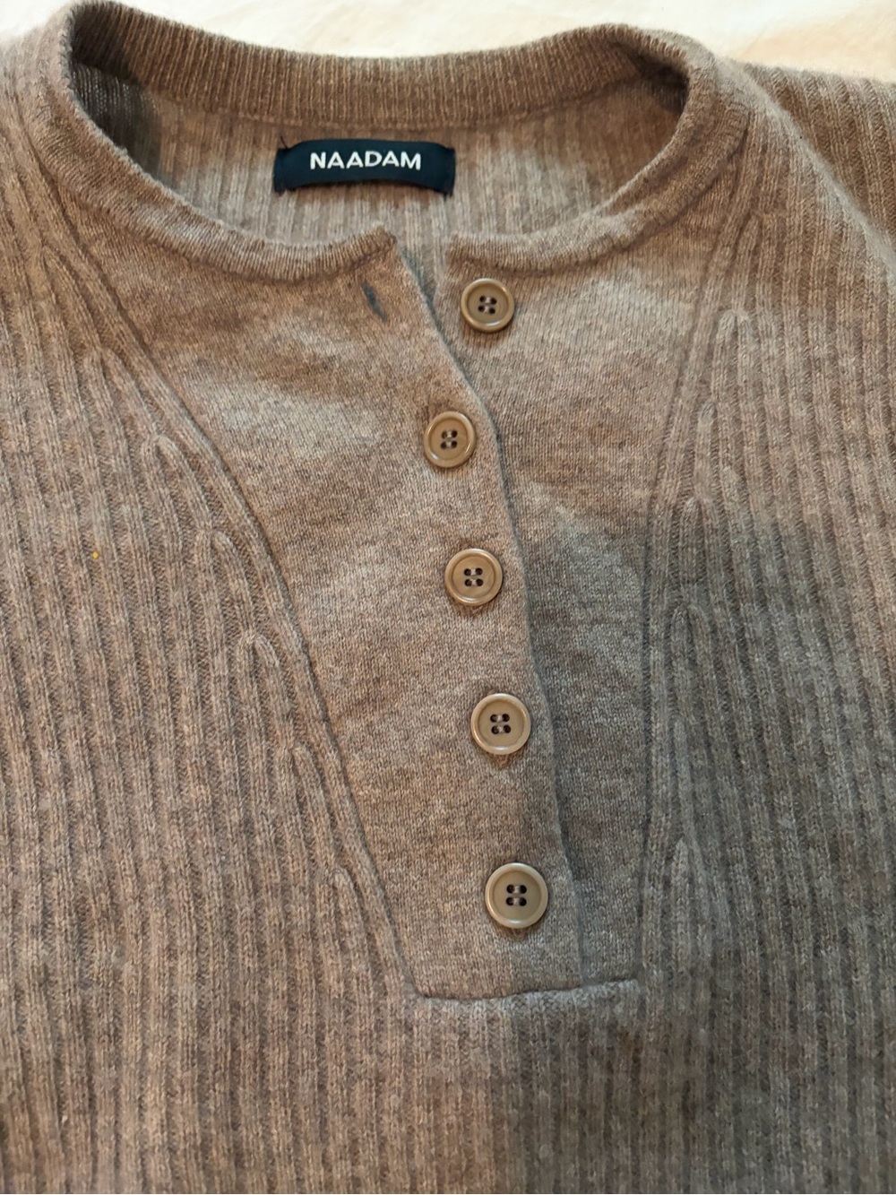NAADAM Recycled Cashmere Ribbed Henley - Picture 5 of 5